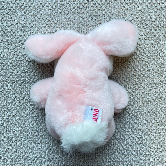 GUND Plush Bunny Rabbit Cheeks Pink White Heather Vintage 1982 Stuffed Animal - Picture 3 of 8